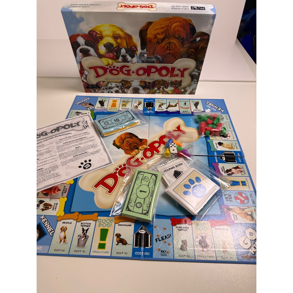 Late‎ For The Sky Dog-Opoly Board Game Dog Theme Property Trading Game Complete